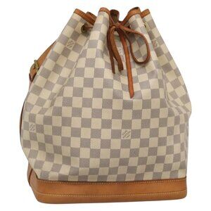 LOUIS VUITTON Damier Azur Noe Shoulder Bag LV Auth
